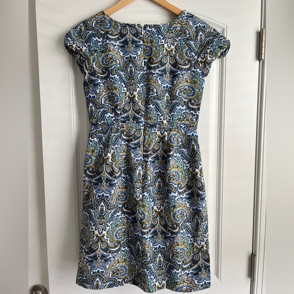J. Crew peacock blue paisley dress - Picture 5 of 7